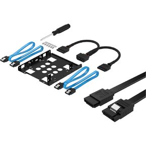 SABRENT 3.5-Inch to x2 SSD / 2.5-Inch Internal Hard Drive Mounting Kit + SATA III (6 Gbit/s) Straight Data Cable with Locking Latch