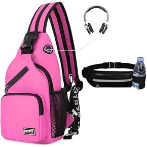 Cross Body Bag Sling Backpack Bag,Crossbody Bag Chest Bag Casual Daypacks with Belt Waist Pack for Women Man