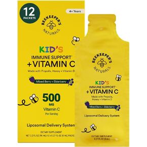 Beekeeper's Naturals Liposomal Vitamin C + Propolis, Effective Bio-Available Immune Support Delivery, 12 Ct in Kuwait
