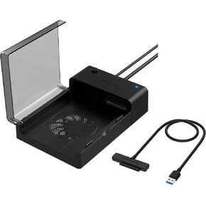 USB 3.0 to SATA External Hard Drive Lay Flat Docking Station with Built in Cooling Fan for 2.5 or 3.5in+USB 3.0 to SSD / 2.5 Inch SATA I/II/III Hard Drive Adapter