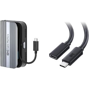 #1 Cable Matters 40Gbps Foldable USB4 M.2 NVME SSD Enclosure with Active Cooling #2 1.6ft USB 4 Extension Cable, Supports Up to 8K@60Hz / 4K@240Hz Video, 240W Charging, 40Gbps Data Transfer