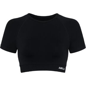 AUROLA Influence Crop Top Workout Shirts for Women, Ultra-Soft Seamless Gym T Shirts Short Sleeve Running Workout Tops in Kuwait