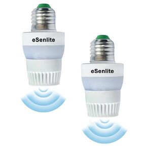 Motion Sensor Light Socket, Radar Motion Screw LED CFL Incandescent Bulb Adapter, Dusk to Dawn Dimmable Control, Outdoor Indoor Garage Light, for Basement (1)