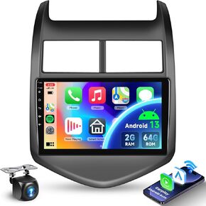 2G+64G for Chevrolet Chevy Aveo Sonic 2011-2015 Android 13 Car Stereo with Wireless Carplay Android Auto, 9 Inch Touch Screen Car Radio Support GPS/WiFi/Bluetooth/FM/SWC/Backup Camera