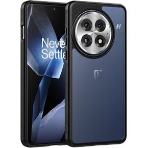 Case for OnePlus 13, Anti-Fingerprint Matte Translucent Hard Back + Soft TPU Bumper Shockproof Phone Cover for OnePlus 13 - Black Frost