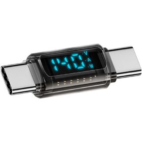 xiwai USB4.0 Type-C Digital Display USB-C Male to Female Extension Adapter Transparent Shell 140W Current Voltage Monitoring Tester Detector Smart LED Display