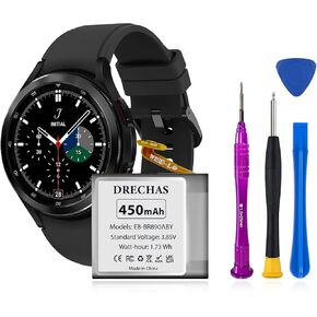 [450mAh] Battery for Samsung Galaxy Watch 4 Classic EB-BR890ABY SM-R890 SM-R895 (46mm)/Galaxy Watch 4 SM-R870 SM-R875 SM-R875U (44mm) with Repair Tool Kits