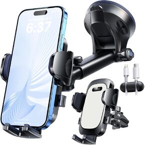 3 360 درجة من الدرجة العسكرية 360 درجة شفط قابلة للتدوير 2025 YRU Ultimate Car Phone حامل MOUNT 90+LBS أقوى وأقوى براءات الاختراع في لوحة القيادة من أجل iPhone 16 15 Pro Max Samsung ، رمادي فاتح