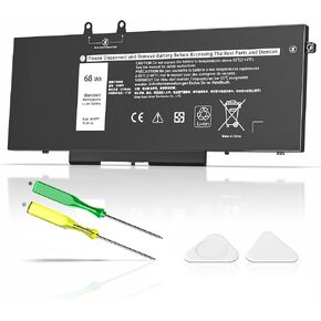 New 3HWPP 15.2V 68Wh 4-Cell Laptop Battery Replacement for Dell Latitude 5501 5401 5510 5410 5411 5511 Precision 3551 3541 Inspiron 17 7500,7706 2-in-1,7506 2-in-1 Black N2NLL 10X1J 1VY7F 451-BCMN