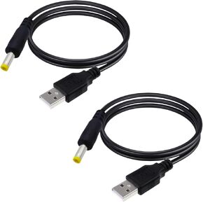 Sam&Johnny DC Plug DC Power Connector, USB to 4.0x1.7mm Male AC DC Power Connector Adapter for PSP 2 3 4, CD, MD, Recorder, Radio, Camera - 2 Pack