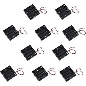 10 PCS AA SIZE BATTION BATTERN BOX LEADS مع 4 فتحات حاوية كيس DIY بطاريات قياسية شحن Droship 4AA
