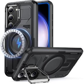 بالنسبة إلى Samsung Galaxy S22 Ultra/S23 Ultra Case مع Magsafe [حامل غطاء الكاميرا المدمج] [مقاومة الصدمات من الدرجة العسكرية] [حماية طبقة مزدوجة] المصد الثقيل للهاتف S22 Ultra/S23 ، الأسود in Kuwait