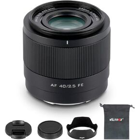 VILTROX 40mm F2.5 f/2.5 FE-Mount Full Frame Auto Focus STM Lightweight Prime Lens for Sony E-Mount Cameras A7C A7SII A7lll A7RIII A7IV A7RIV A9 A1 FX3 A7RV ZVE1 A7CR A7CII A93 A6700 A6600 A6500