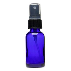 4 fl oz Cobalt Blue Glass Bottle with Black Spray Cap (Single)