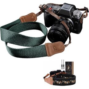 Padwa Lifestyle Camera Strap - 2" Full Grain Leather Ends Camera Straps for Photographers