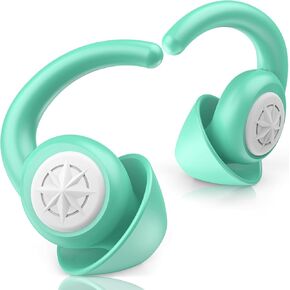 Ear Plugs for Sleeping - Silicone Reusable Washable Earplugs for Noise Cancelling, 2 Pairs Sound Blocking Ear Plugs for Sleep, Flights, Snoring, Work, Studying (GREEN)