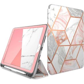 i-Blason Cosmo Case for iPad Air 3 10.5" 2019 (3rd Gen) / iPad Pro 10.5 2017, [Built-in Screen Protector] Trifold Stand Protective Case Cover with Pencil Holder and Auto Sleep/Wake, Marble, 10.5"
