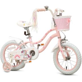 ACEGER Princess Style Girls Bike with Basket for 3-14 Years Old Kids and Toddlers, 14 16 18 Inch Bicycle for Children with Training Wheels and Streamers, 20 Inch with Kickstand, Multiple Colors