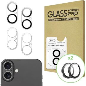 for iPhone 16/16 Plus Camera Lens Protector,[Anti-Scratch][Easy to Install],High Definition,Anti Fingerprint,Tempered Glass film[2+2+2 pack]
