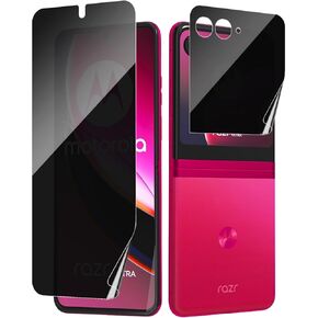 [1 Set] for Motorola Razr+ / Plus (2023) Matte Privacy Screen Protector, 1 Pack Internal Anti-Spy Film + 1 Pack Outer Anti-Spy Film, Anti-Spy, Anti-Scratch, Case Friendly