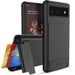 Teelevo Dual Layer Wallet Case for Google Pixel 6, Protective Case with 3-Card Storage for Google Pixel 6 - Dark Green