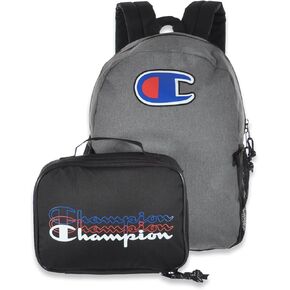 Champion Unisex Munch Backpack Lunch Kit Combo – Grey/Black – One Size