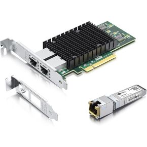 10Gb SFP+ RJ45 Transceiver with 10G RJ45 Network Card, 10Gbase-T Moudle for Cisco, 10G Dual RJ45 NIC Compare to Intel X540-T2, Support Windows, Linux, Vmware