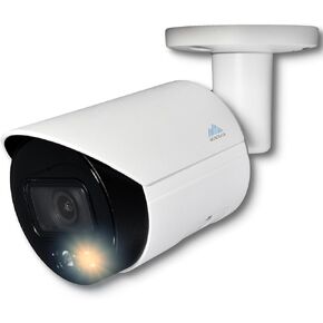 Montavue Bullet Security Camera - 2K 4MP رؤية ليلية كاملة اللون ، إضاءة مزدوجة ذكية ، كاميرا POE ، الميكروفون المدمج ، IVS ، اكتشاف الحركة الذكية (الأشخاص/السيارة) ، microSD 256 جيجابايت ، واحد (أبيض)