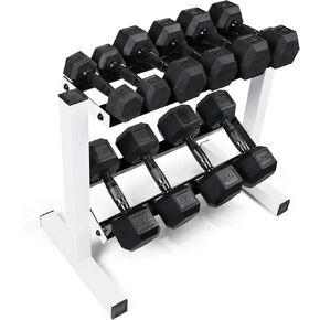 CAP Barbell 150 lb Dumbbell Set with 2-Tier Rack | Multiple Options