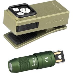 OLIGHT Oclip Ultra EDC Flashlight Clip-on Light 530 Lumens Bundle IMINI 2 EDC Rechargeable Keychain Flashlight