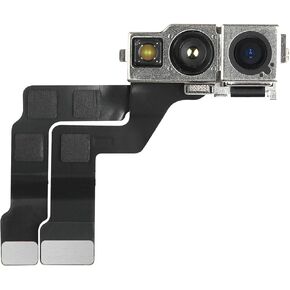 Front Facing 12MP Lens Module for iPhone 14 Pro Camera Replacement Replace Transmitter Sensor Connector Flex Cable with Structured Light Receiver