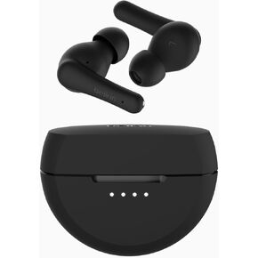Belkin SoundForm Rhythm True Wireless Earbuds with Built-in Microphone, USB-C Fast Charging, 28H Battery Life, IPX5 Water Resistance - Bluetooth Earbuds for iPhone, iPad, Galaxy, Pixel, & More - Black