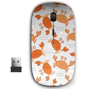 2.4G Ergonomic Portable USB Wireless Mouse for PC, Laptop, Computer, Notebook with Nano Receiver (Crab)