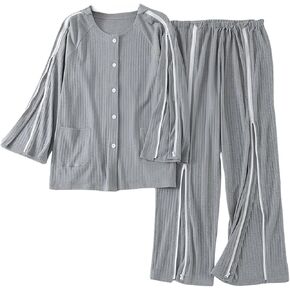 women's hospital gown, bedridden patient gown, one-piece breathable nursing gown, easy to put on and take off(Pink,XL)
