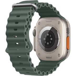 تتوافق مع فرقة المحيط مع Apple Watch Ultra 2 Band 49mm ، و Women Men Sport في الهواء الطلق حزام سيليكون في الهواء الطلق لسلسلة Iwatch Ultra 2/1 ، قبرص الأخضر