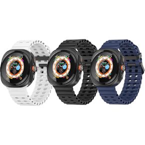 Ocean Silicone Bands Compatible with Samsung Galaxy Watch Ultra Band,Adjustable Sport Breathable Replacement Wristbands For Samsung Galaxy Watch 7 Ultra Band 47mm For Women Men