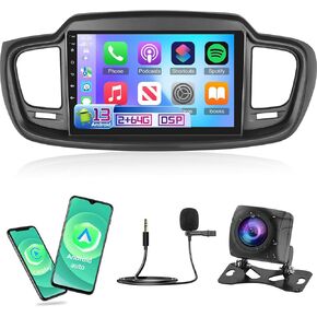 NHOPEEW [2 + 64G] Android Stereo لـ KIA Sorento 2015-2020 مع Carplay اللاسلكي و Android Auto ، 10.1 بوصة راديو ما بعد البيع مع DSP ، WiFi ، GPS ، رابط المرآة ، SWC + الكاميرا الاحتياطية + Canbus