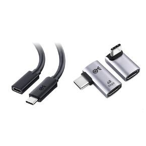 Cable Matters #1 40Gbps USB 4 Extension Cable 1.6ft / 0.5m #2 Combo-Pack 40Gbps Right Angle USB-C Adapter Kit