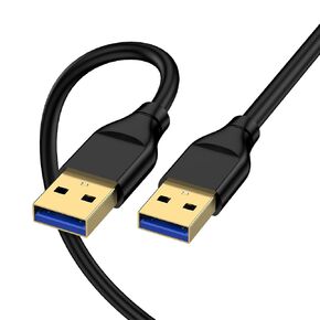 USB to USB Cable 10FT, USB3.0 USB-A to USB-A Cord Male to Male USBCable Double End USBCord Data Transfer Cord for Laptop Computer PC Cooling Fan/Pad DVD Player Hard Drive Enclosures TV Hub Printer