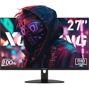 27 Inch Monitor, FHD 1080P 100Hz Frameless Computer Display Adaptive Sync, Low Blue Light Eye Care, HDMI VGA, VESA, Tilt Adjustable, 1920 * 1080