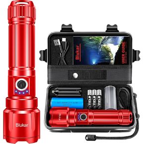 Flashlight Rechargeable, High Lumens Super Bright Flashlights - Zoomable, 5 Light Modes, IP67 Waterproof, Powerful Long Lasting Handheld Flash Light for Emergencies, Camping, Hiking