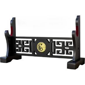 Katana Samurai Stand Sword Holder - Katana Display Stand Standing Velvet Padded Weapon Stands for Wand Tanto Wakizashi etc Samurai Sword (Bagua style - 2 layer)