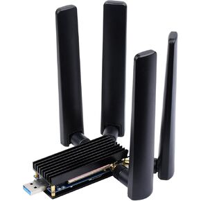 5G DONGLE Module Quad Antennas M.2(NGFF) Key B Interface, Compatible with 3042/3052, USB 3.1 Type A Port for Raspberry Pi/PC/Jetson Nano to Enable 5G Network wtih Aluminum Alloy Heatsink
