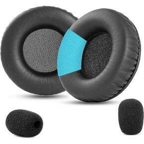 TaiZiChangQin Ear Pads Ear Cushions Mic Foam Kit Replacement Compatible with Sennheiser SC 60 USB ML (504547) Headphone Protein Leather Earpads
