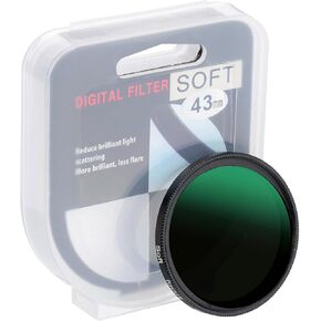 PATIKIL 43mm Mist Filter, Dreamy Soft Diffusion Filter Fog Effect Camera Lens Filter Slim Optical Glass with Lens Cap for Video Vlog Portrait Photography, Black