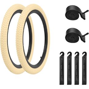 12.5"/14"/16"/18"/20" Kids Bike Tire 2 Pack Folding Replacement Tire and Inner Tubes, Bike Tires Compatible with 12.5/14/16/18/20x1.75/1.95/2.125 Tire Wheel