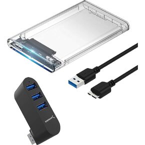 SABRENT 2.5 بوصة SATA إلى USB 3.0 خالية من الأدوات حاوية القرص الصلب الخارجي واضحة