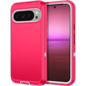 for Google Pixel 9A Case Shockproof Dust/Drop Proof 3-Layer Full Body Protection [Without Screen Protector] Rugged Heavy Duty Cover Case for Google Pixel 9A 6.3 inch,Turquoise