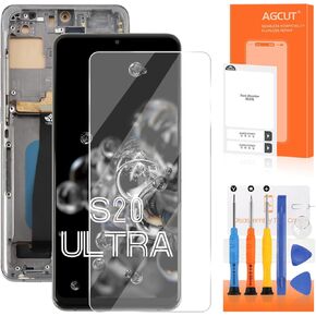 INCELL for Samsung Galaxy S20 Ultra Screen Replacement Display S20 Ultra 5G LCD for Samsung S20 Ultra G988B G988U LCD Digitizer Touch Assembly with Frame+Installation Video(No Fingerprint) (Grey)