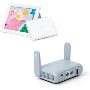 GL.iNet GL-B3000 (Marble) Wireless WiFi 6 Router with Wall-Mountable Photo Frame & GL-MT3000 (Beryl AX) Pocket-Sized Wi-Fi 6 Wireless Travel Gigabit Router
